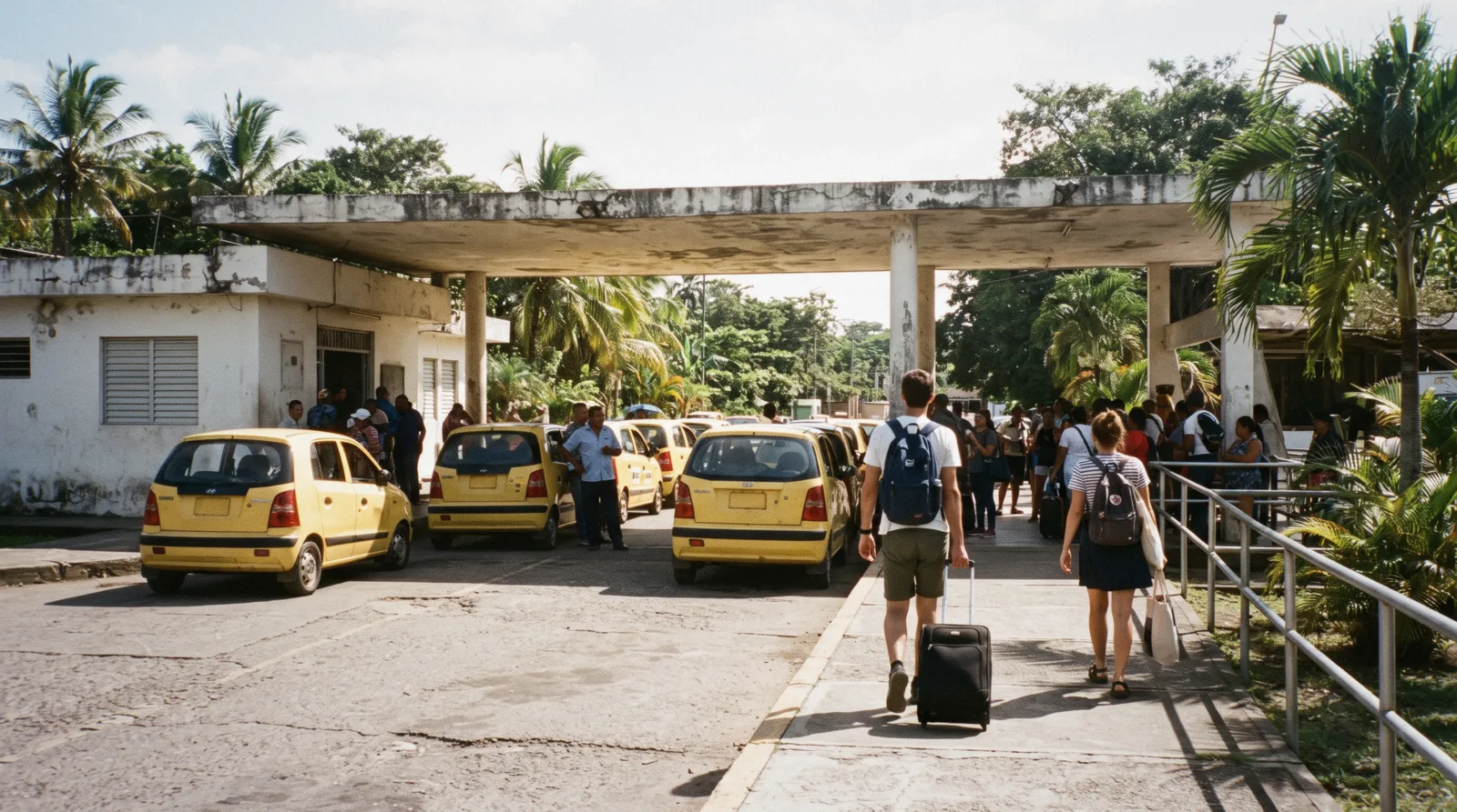 Arrivals exit at Rafael Núñez International Airport, cartagena airport to the historic center